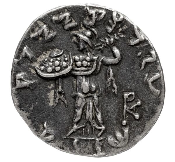 Bactrian and Indo-Greek Coinage Menander I 14.7, реверс, bnf-bigr