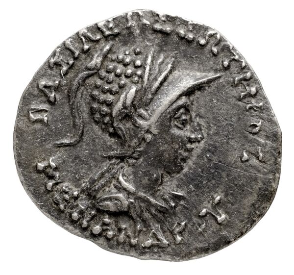 Bactrian and Indo-Greek Coinage Menander I 14.7, аверс, bnf-bigr