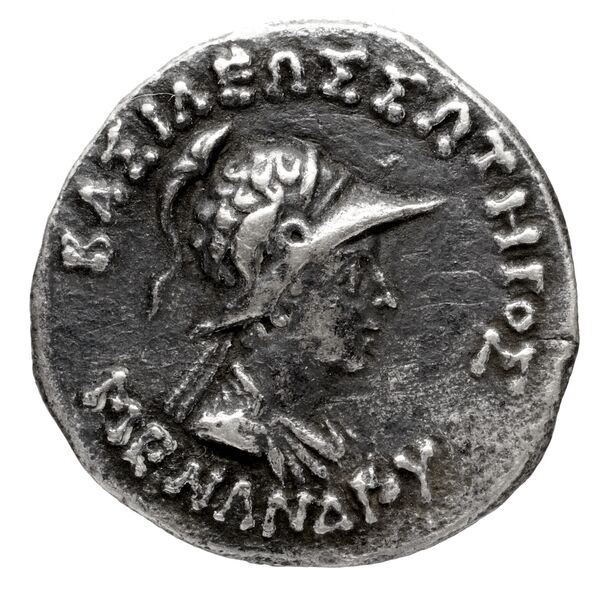 Bactrian and Indo-Greek Coinage Menander I 14.12, аверс, bnf-bigr
