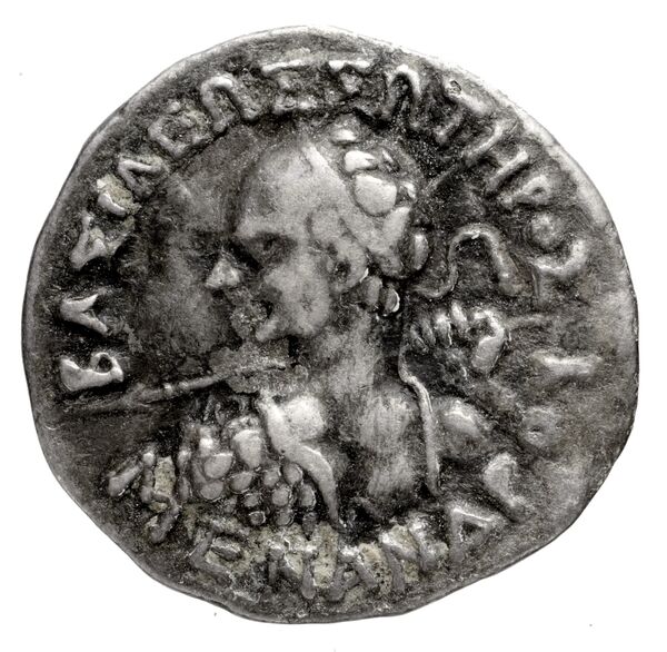 Bactrian and Indo-Greek Coinage Menander I 16.1, аверс, bnf-bigr