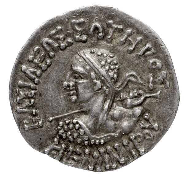 Bactrian and Indo-Greek Coinage Menander I 16.5, аверс, bnf-bigr