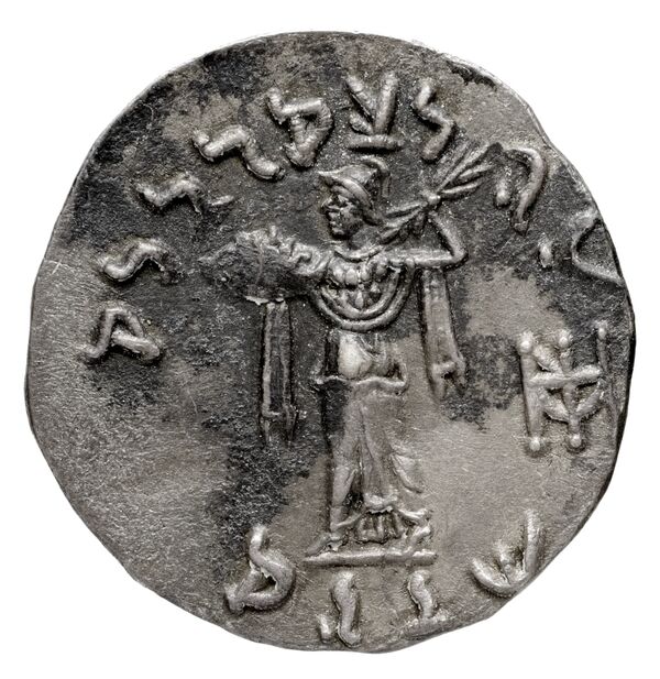 Bactrian and Indo-Greek Coinage Menander I 17.3, реверс, bnf-bigr