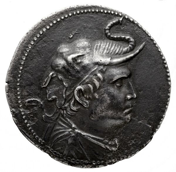 Bactrian and Indo-Greek Coinage Demetrius I 1.5, аверс, bnf-bigr