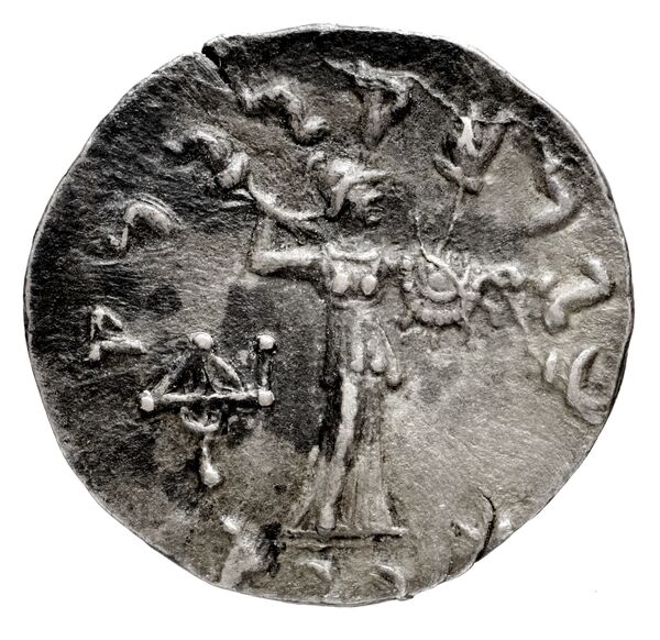 Bactrian and Indo-Greek Coinage Menander I 15.1, реверс, bnf-bigr