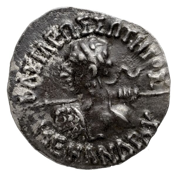 Bactrian and Indo-Greek Coinage Menander I 15.1, аверс, bnf-bigr