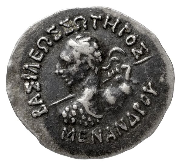 Bactrian and Indo-Greek Coinage Menander I 15.1, аверс, bnf-bigr
