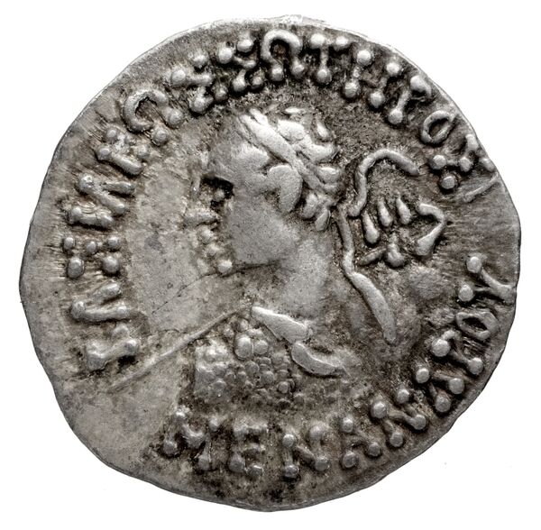 Bactrian and Indo-Greek Coinage Menander I 15.1, аверс, bnf-bigr