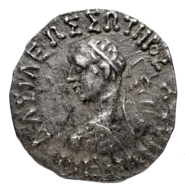 Bactrian and Indo-Greek Coinage Menander I 15.1, аверс, bnf-bigr