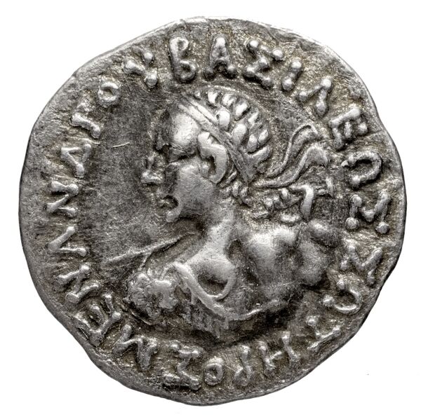 Bactrian and Indo-Greek Coinage Menander I 4.6, аверс, bnf-bigr