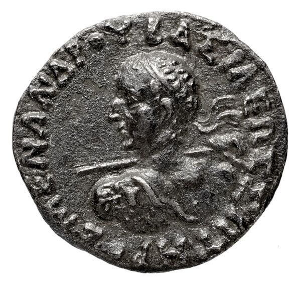 Bactrian and Indo-Greek Coinage Menander I 4.6, аверс, bnf-bigr