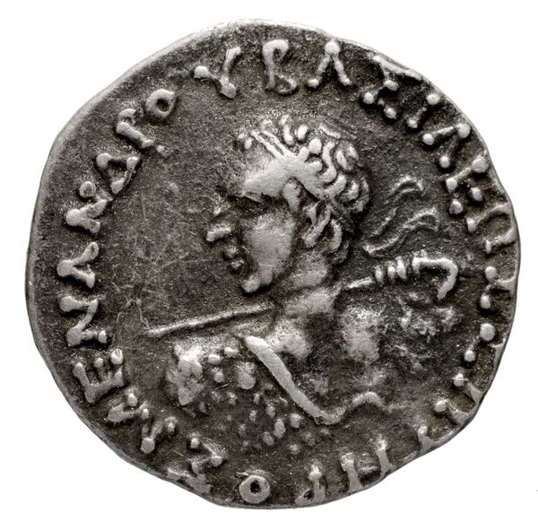 Bactrian and Indo-Greek Coinage Menander I 4.6, аверс, bnf-bigr