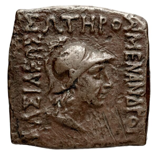 Bactrian and Indo-Greek Coinage Menander I 30.1, аверс, bnf-bigr