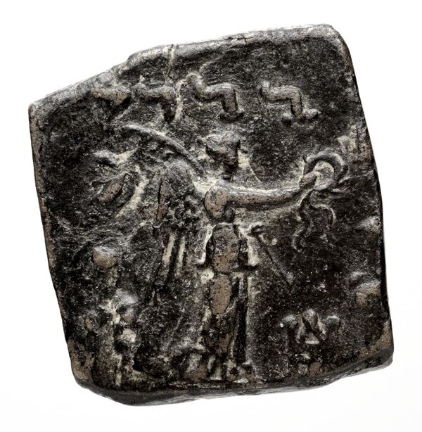 Bactrian and Indo-Greek Coinage Menander I 31.8, реверс, bnf-bigr