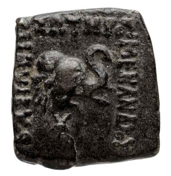 Bactrian and Indo-Greek Coinage Menander I 42.5, аверс, bnf-bigr