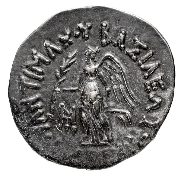 Bactrian and Indo-Greek Coinage Antimachus II 1.3, аверс, bnf-bigr