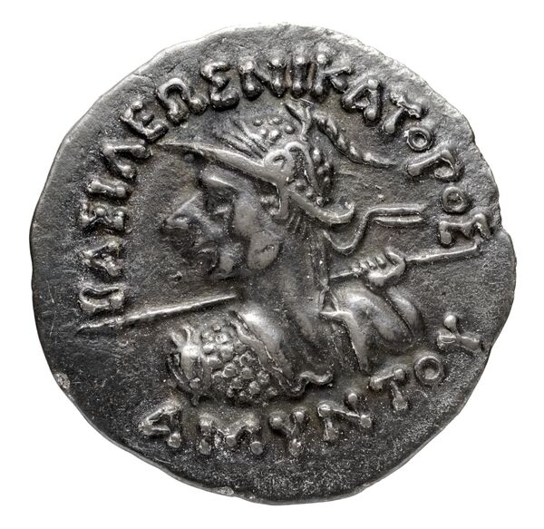 Bactrian and Indo-Greek Coinage Amyntas 13.1, obverse, bnf-bigr