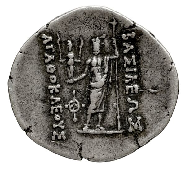 Bactrian and Indo-Greek Coinage Agathocles 2.1, реверс, bnf-bigr