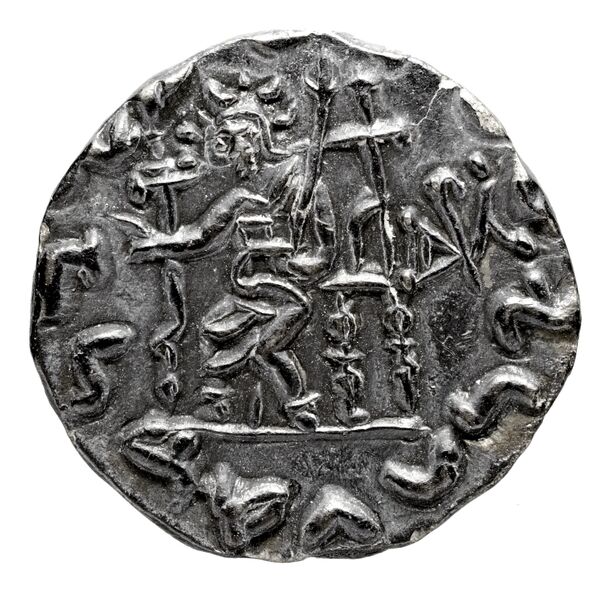 реверс Bactrian and Indo-Greek Coinage Hermaeus 11.11