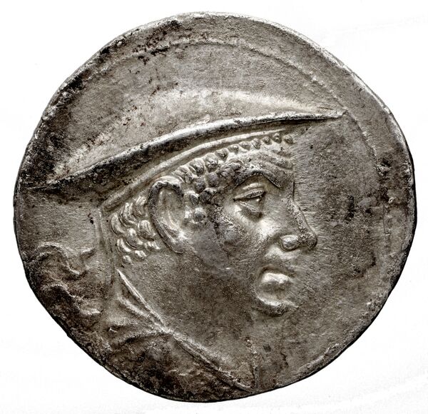 Bactrian and Indo-Greek Coinage Antimachus I 3.1, obverse, bnf-bigr