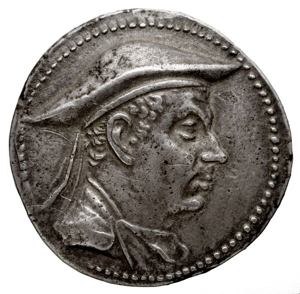 Bactrian and Indo-Greek Coinage Antimachus I 3.2, аверс, bnf-bigr