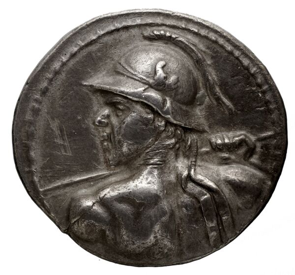 Bactrian and Indo-Greek Coinage Eucratides I 7.1, аверс, bnf-bigr