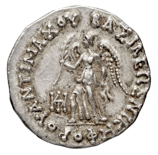 Bactrian and Indo-Greek Coinage Antimachus II 1.6, obverse, bnf-bigr