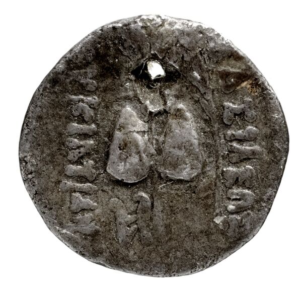 Bactrian and Indo-Greek Coinage Eucratides I 3.7, реверс, bnf-bigr