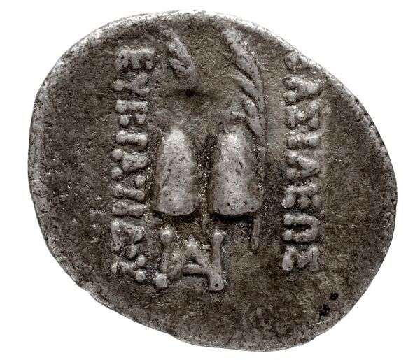 Bactrian and Indo-Greek Coinage Eucratides I 9.2, реверс, bnf-bigr