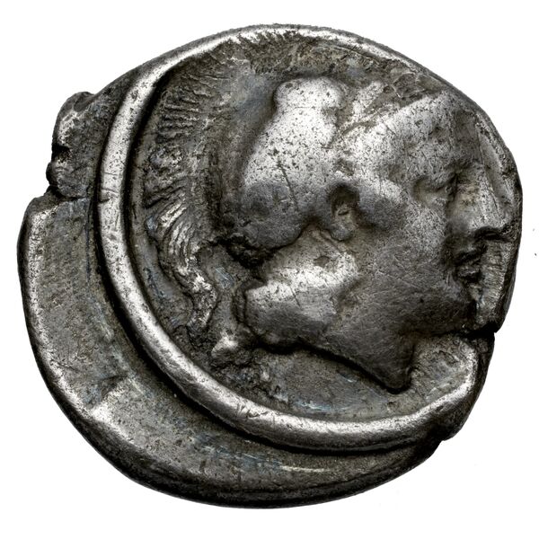 Hyria Campania (Hyrietes, Hyrianoi) Historia Numorum Italy 539, аверс, bnf-iris