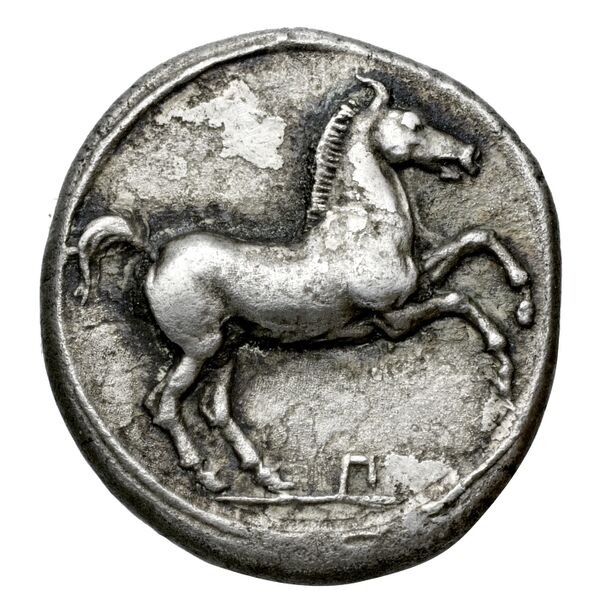Perdiccas II of Macedon Aegae, Macedon Raymond 1953 Group IV light tetrobols, obverse, bnf-iris