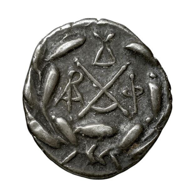 Achaean League Dyme Benner 2008 Dyme 1-17, реверс, bnf-iris
