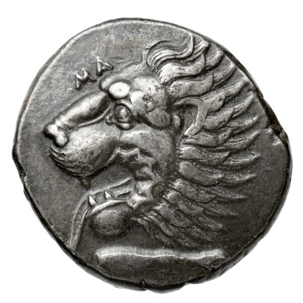 Mausolus of Caria Mylasa Konuk 1998 A1, obverse, bnf-iris