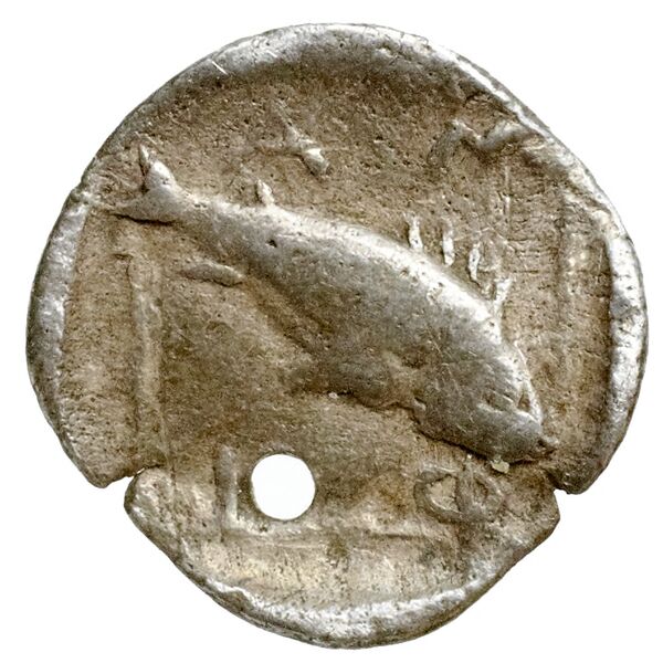 Amphipolis Lorber 1990 Obol, реверс, bnf-iris