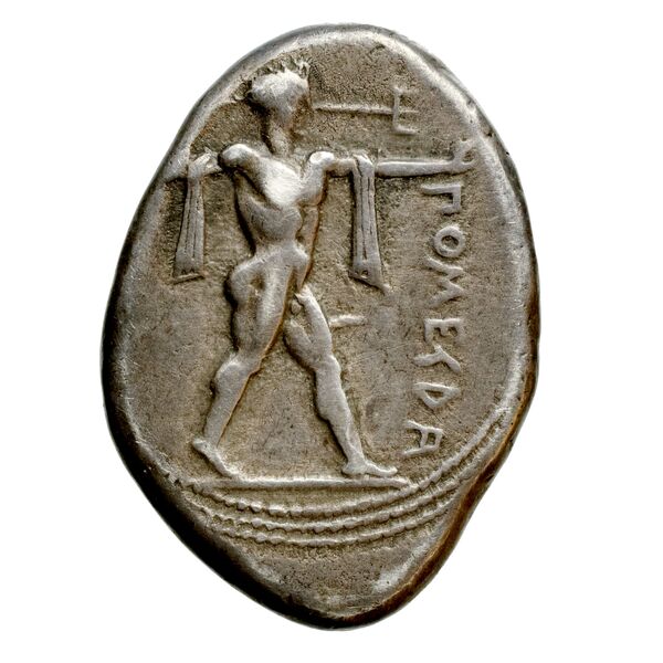 Poseidonia Historia Numorum Italy 1128, аверс, bnf-iris