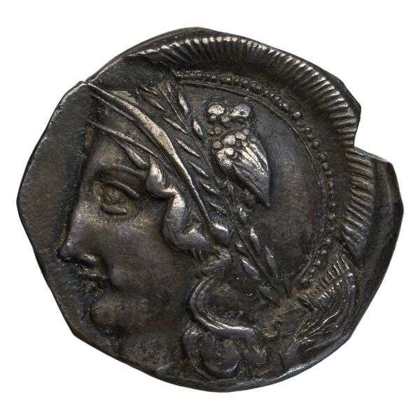 Hyria Campania (Hyrietes, Hyrianoi) Historia Numorum Italy 539, аверс, bnf-iris
