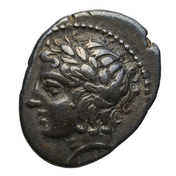 Chalcidian League Olynthus Robinson /Clement 1938 Group A-M, tetradrachms and tetrobols, аверс, bnf-iris