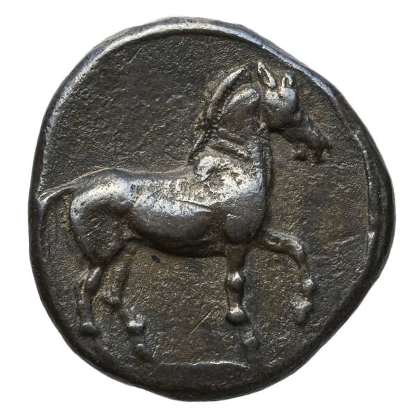 Perdiccas II of Macedon Aegae, Macedon Raymond 1953 Group IV light tetrobols, аверс, bnf-iris