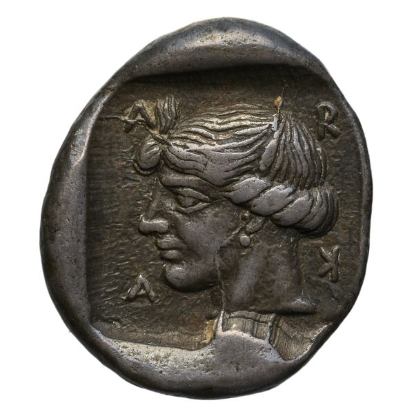 Arcadian League  Antigoneia Williams 1965 Period IV, аверс, bnf-iris