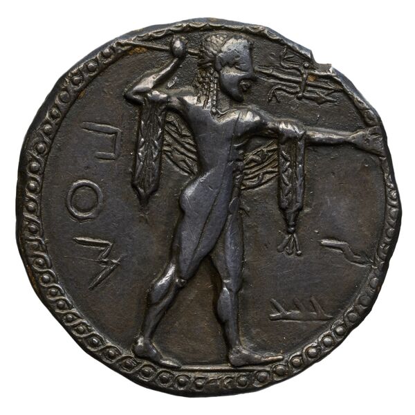 Poseidonia Historia Numorum Italy 1107, obverse, bnf-iris