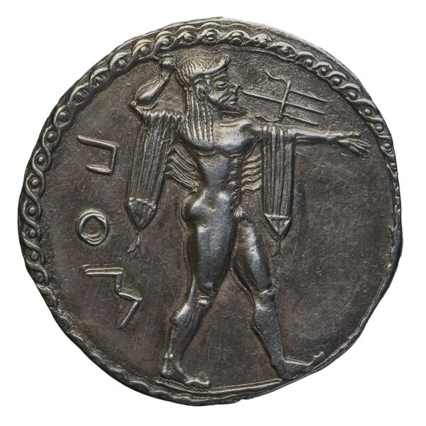 Poseidonia Historia Numorum Italy 1107, obverse, bnf-iris