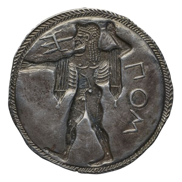 Poseidonia Historia Numorum Italy 1107, reverse, bnf-iris