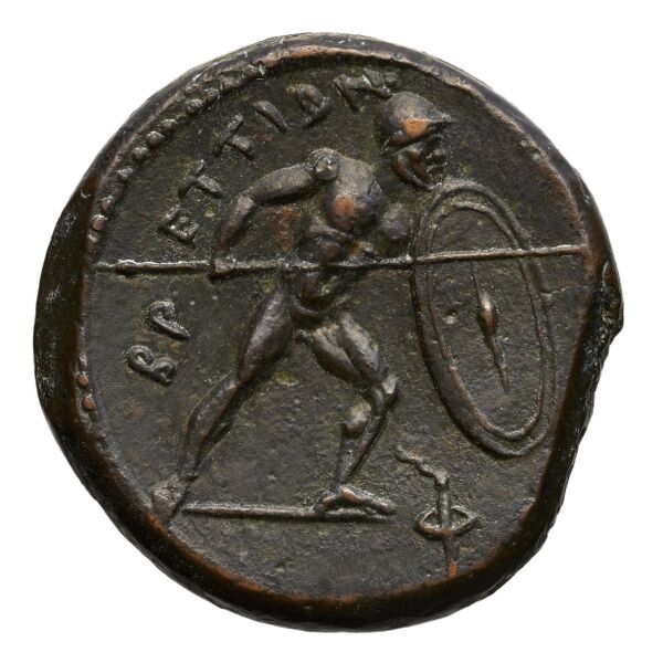 Brettii Bruttium Historia Numorum Italy 1988, реверс, bnf-iris