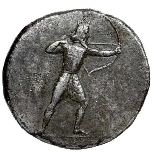 Mausolus of Caria Halicarnassus Konuk 1998 B4, obverse, bnf-iris