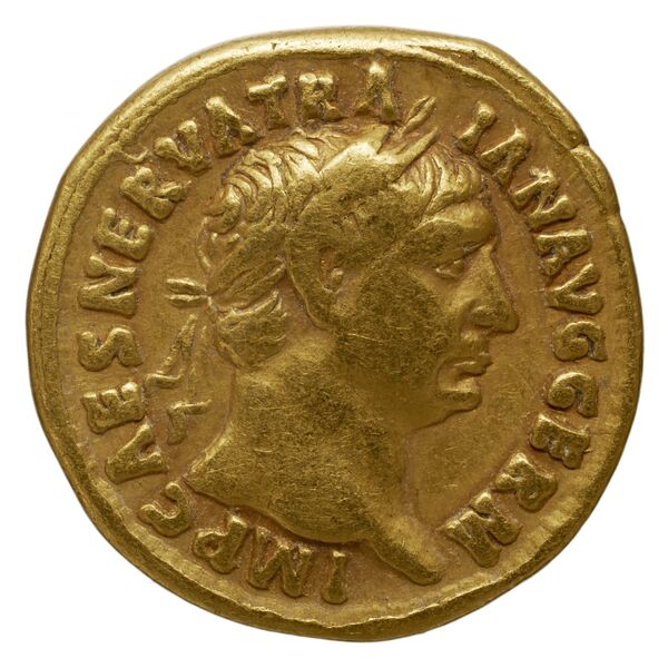 RIC II Trajan 49 (aureus), аверс, bnf_ocre