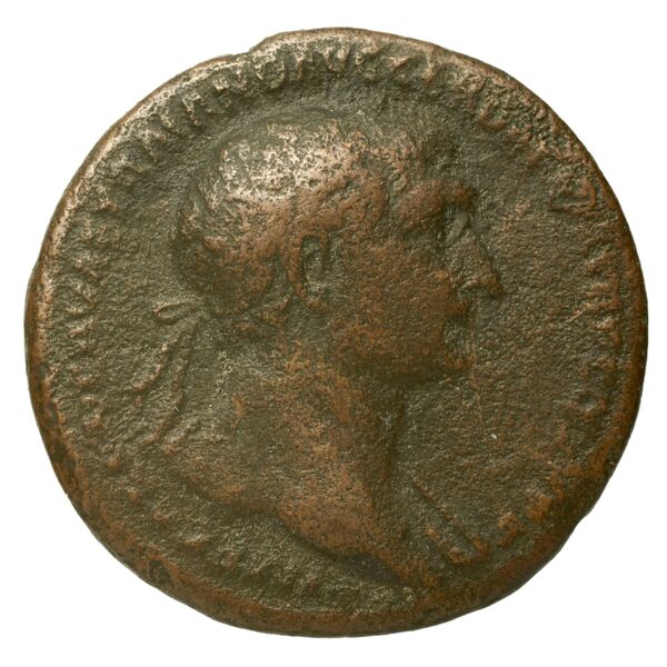 RIC II Trajan 575 (as), аверс, bnf_ocre