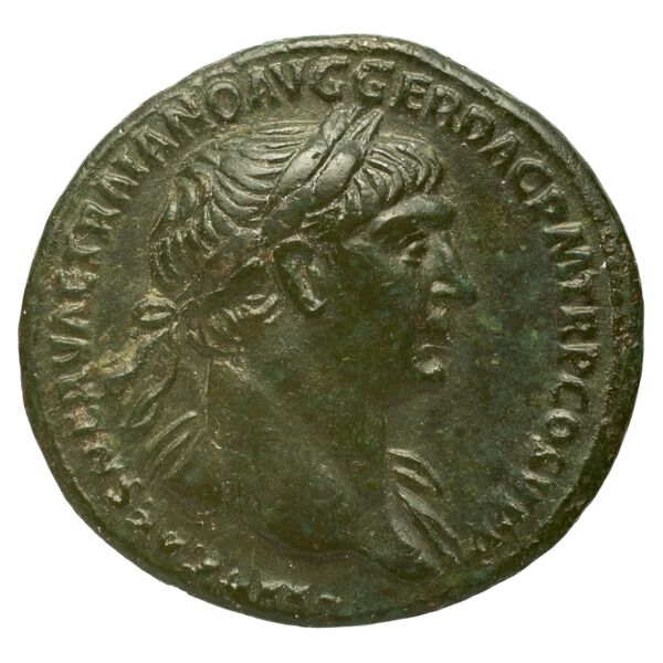 RIC II Trajan 575 (as), аверс, bnf_ocre