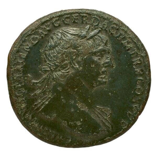 RIC II Trajan 500 (sestertius), аверс, bnf_ocre