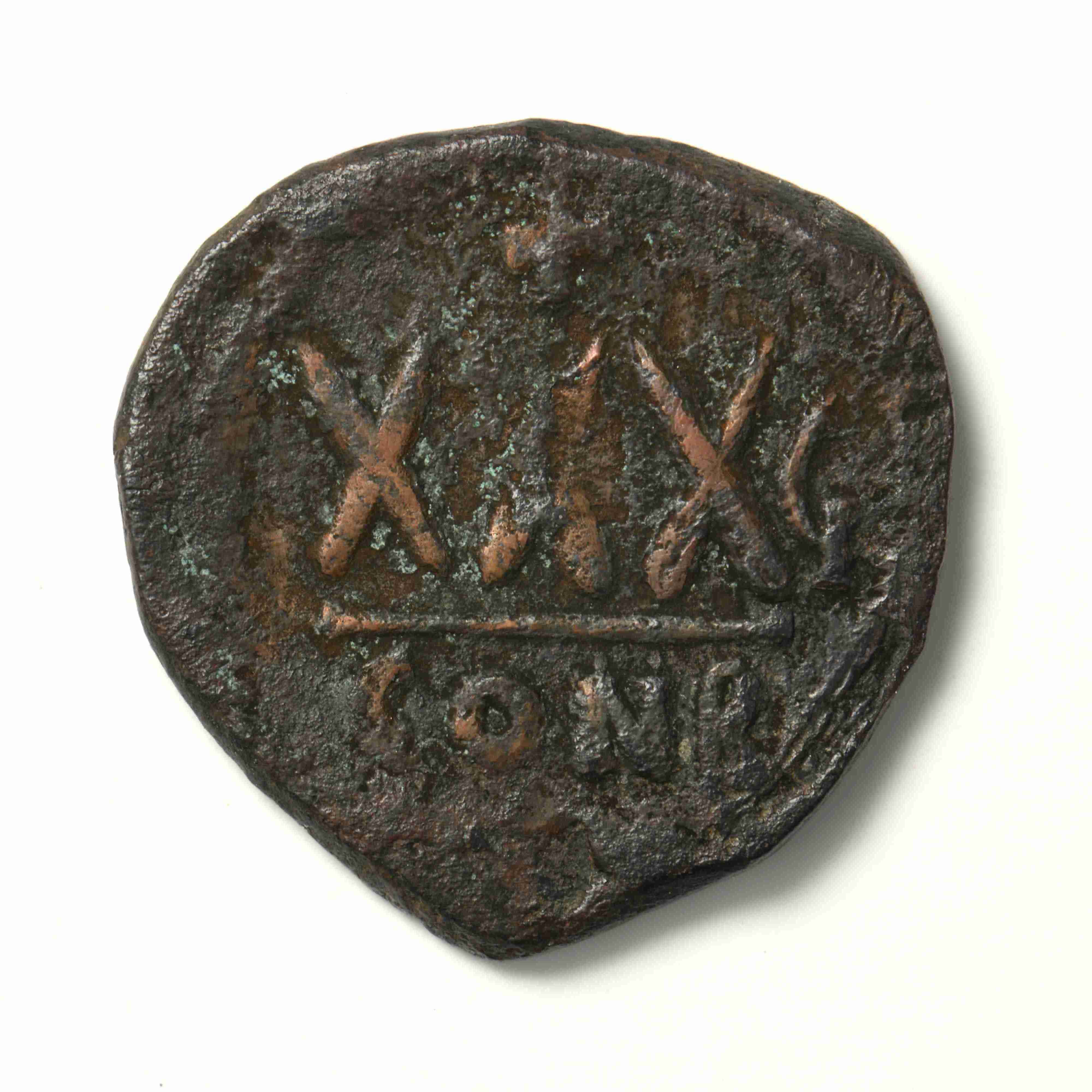 реверс Phocas — Thirty Nummi (Constantinople, 607–608)