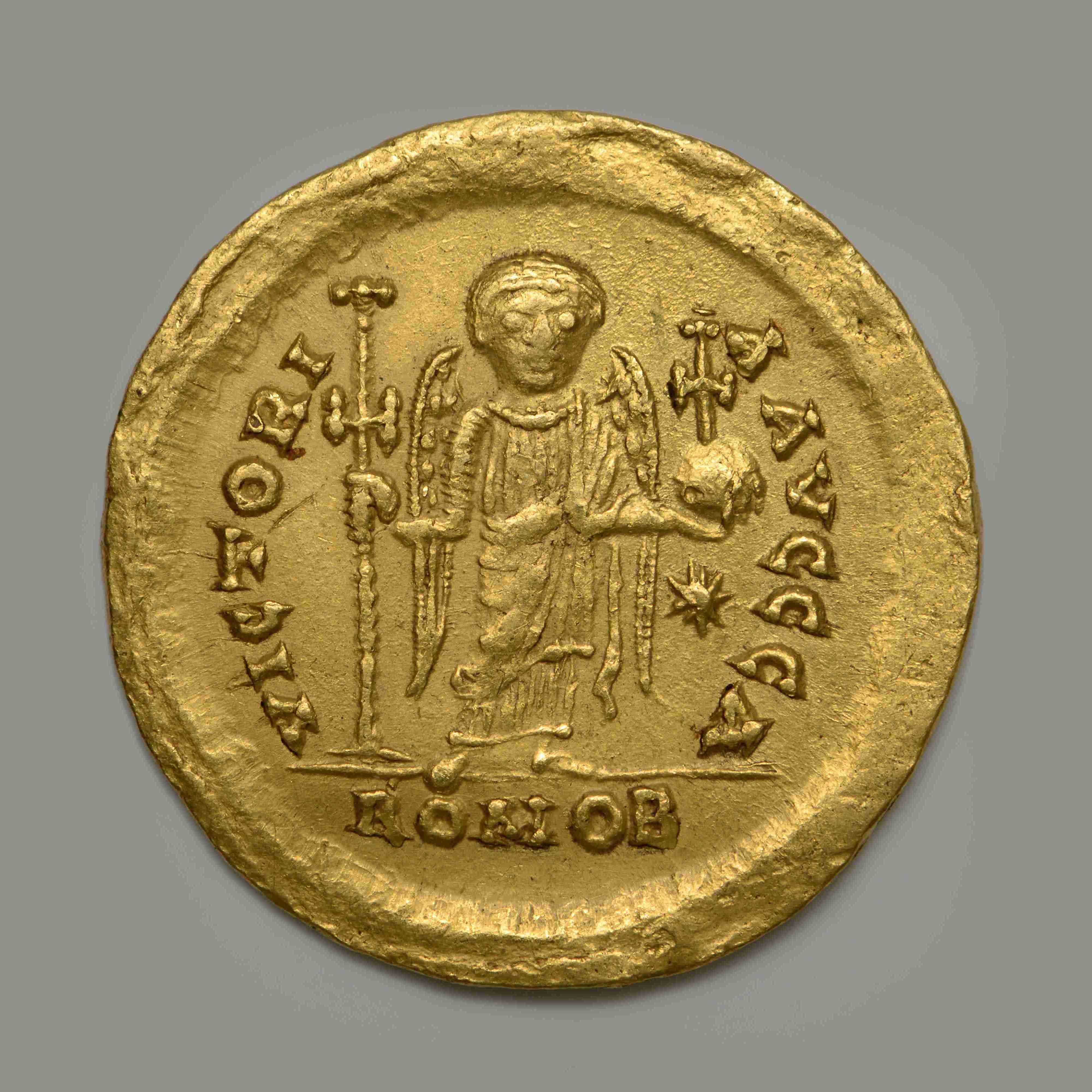 реверс Justinian I — Solidus (Rome, 537)