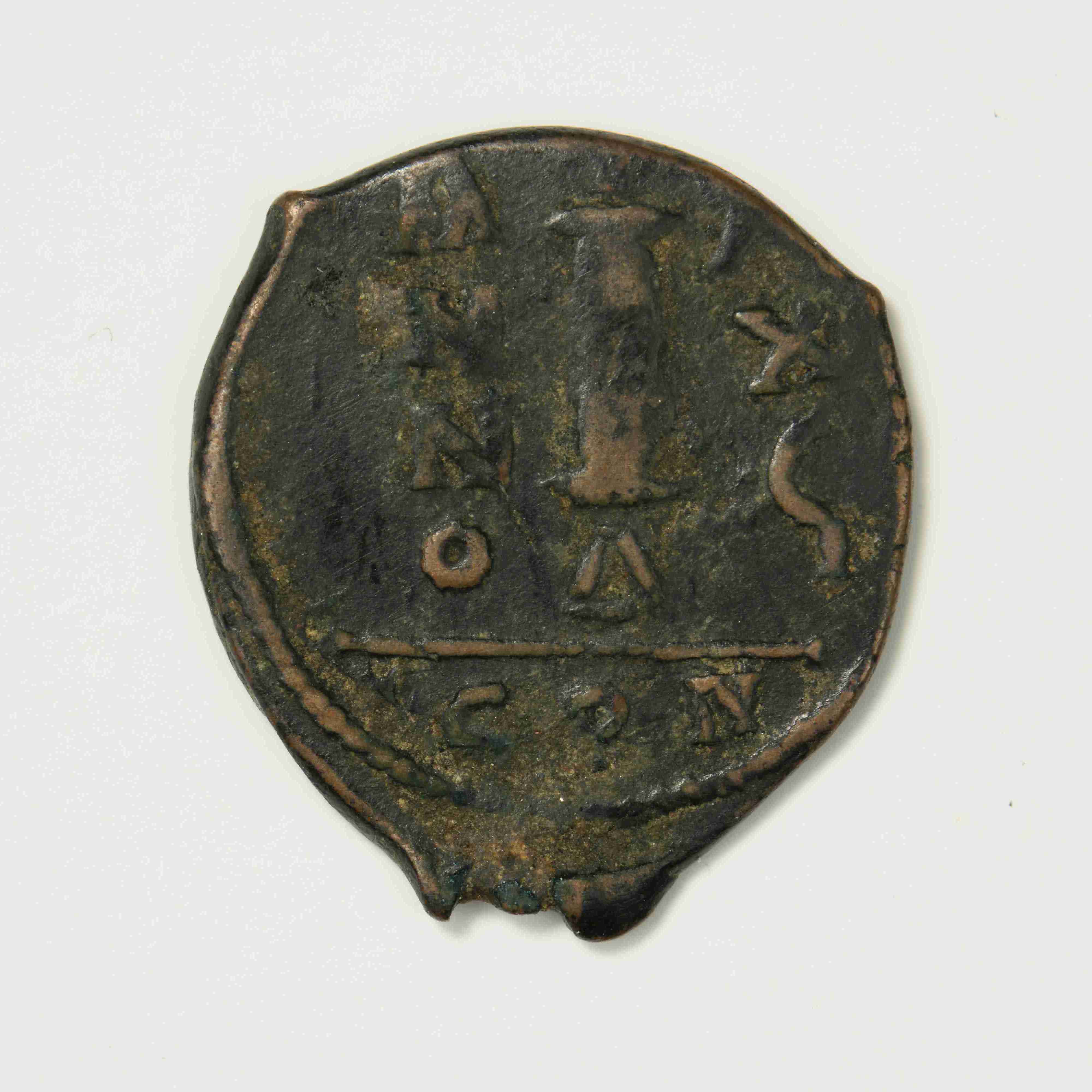 реверс Justinian I — Decanummium (Constantinople, 552–553)